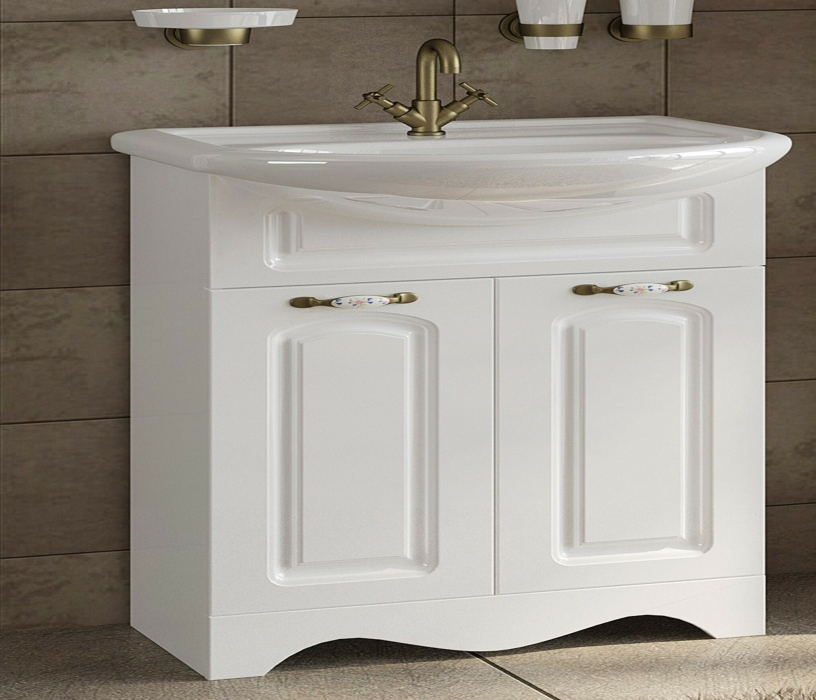Тумбы с раковиной для ванны, Тумба с раковиной  Francesca Avanti Империя 50 белый (2 двери, ум. Уют 50)
