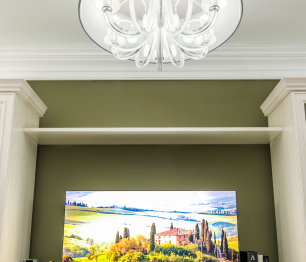 Полка Гранд / Ливерпуль СБ-3518 Дуб Приморский Белый/МДФ Классика Светлый