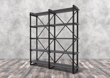 Стеллаж Айсберг Лофт 160х182-3 черный