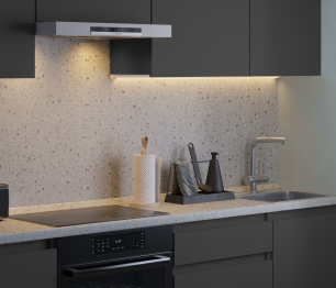 Кухонный гарнитур Леон прямой 210 см, диамант серый