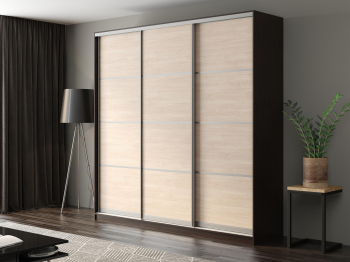 Шкаф-купе Айсберг 240 ВЕНГЕ (шамони светлый/глухой)