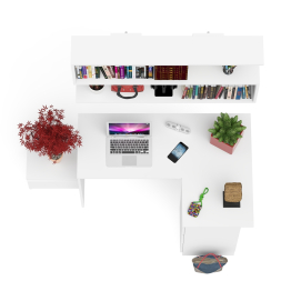 Стол угловой компьютерный МС-16 Мори правый с полкой верхней на 1200 и тумбой ТМП400