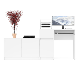 Компьютерный стол ящик и дверка Мори МС-1 левый с широкой тумбой 900