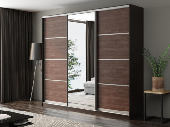 Шкаф-купе Айсберг 270 ВЕНГЕ (шамони темный/зеркало)