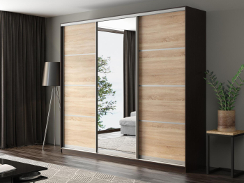 Шкаф-купе Айсберг 270 ВЕНГЕ (сонома/зеркало)