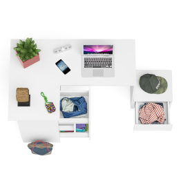 Компьютерный стол угловой Мори МС-16 левый и тумбочка на 400