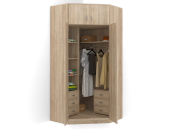 Шкаф распашной угловой ALISA-14 габарит 1100/1100х500/500х2400