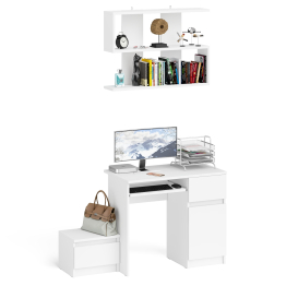 Стол компьютерный МС-1 правый с тумбой 400 и полкой Мори