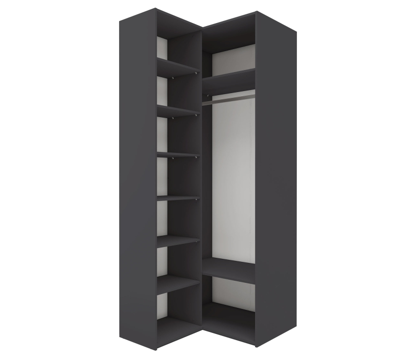 Для одежды, Шкаф угловой Лаура Серый уголь