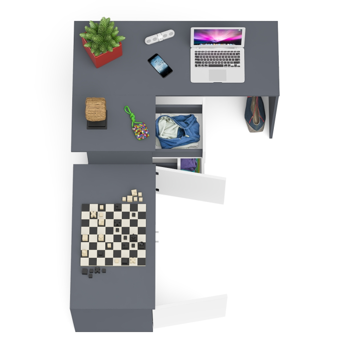 Угловые, Компьютерный угловой стол левое исполнение с широкой тумбой Мори МА-900