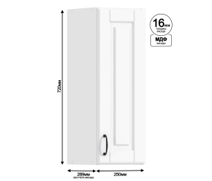 Регина шкаф навесной 1 дв 25х72 см