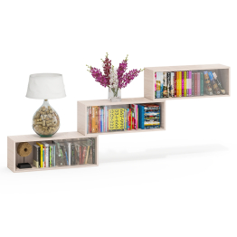 Три книжные полки КН1 со стеклянными сдвижными дверками