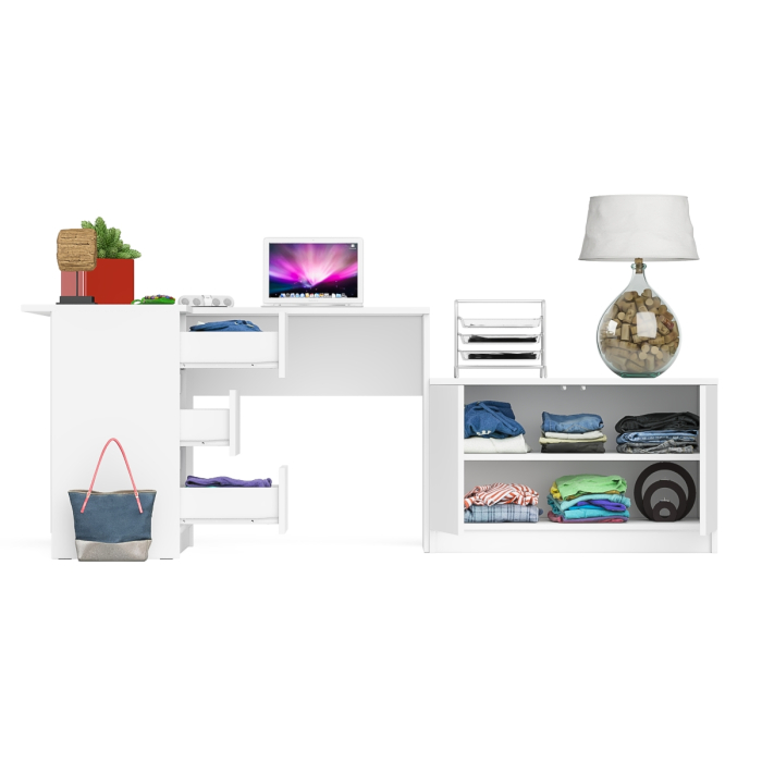 Угловые, Компьютерный угловой стол левое исполнение с широкой тумбой Мори МА-900