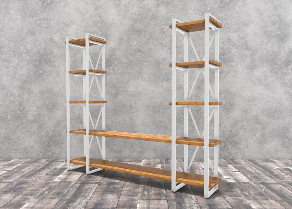 Стеллажи, Стеллаж Айсберг Лофт 200х182-4 белый