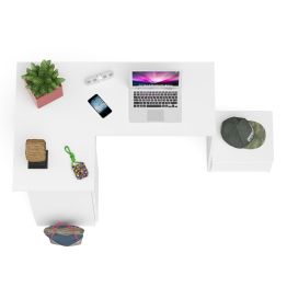 Компьютерный стол угловой Мори МС-16 левый и тумбочка на 400