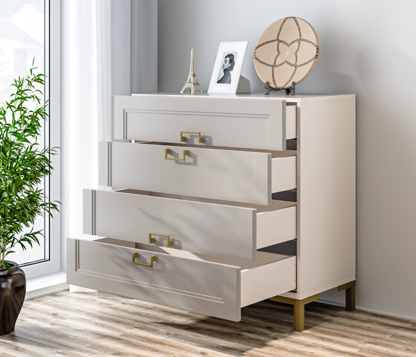 Комоды, Комод Ассоль СБ-3434 Кашемир серый/МДФ Кашемир