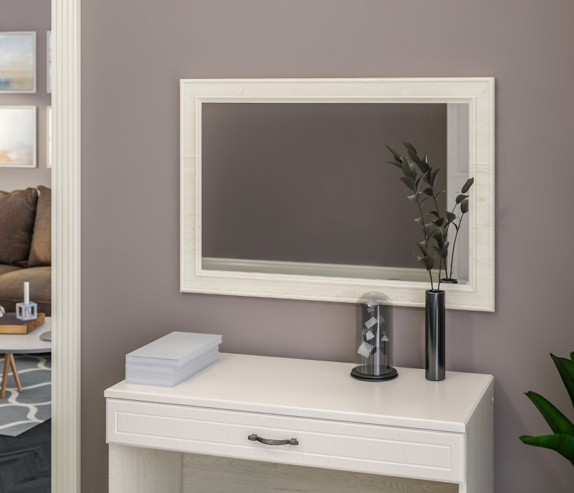 Зеркала в спальню, Зеркало Гранд / Ливерпуль СБ-3528 МДФ Классика Светлый