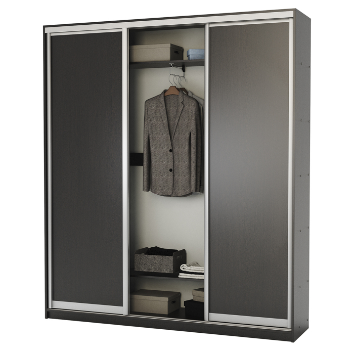 Шкафы-купе, Шкаф-купе 3-х дв. Премиум комбинированный 220х45х220