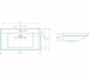 Тумба с раковиной  Francesca Avanti  Венеция Монте 85 подвесная (ум.Дуглас 85)