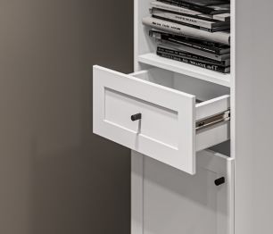 Стеллаж Твин СБ-3372 Белый с глухим фасадом и открытой полкой