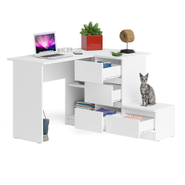 Угловой компьютерный стол Мори МС-16 правый с тумбой ТМП400