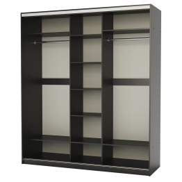 Шкаф-купе 3-х дв. Премиум с полками и со штангами 190х60х220