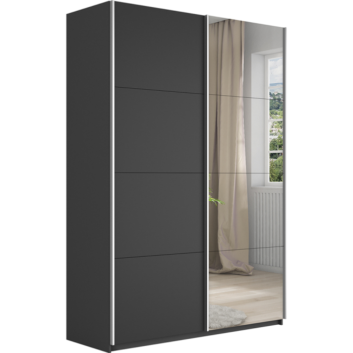 Шкафы-купе 2-х дверные, Шкаф Прайм дуо ДСП+зеркало 2300 х 1600 х 570