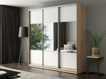 Шкаф-купе Айсберг 240 СОНОМА (белый/комбинированный)