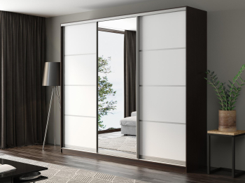 Шкаф-купе Айсберг 270 ВЕНГЕ (белый/зеркало)