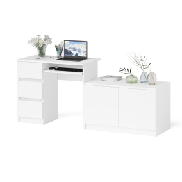 Компьютерный стол три ящика слева с тумбой 900 Мори