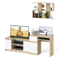 Прямые компьютерные столы, Стол однотумбовый компьютерный Мори МС-1 левый с полкой на 900 и тумбой на 1200