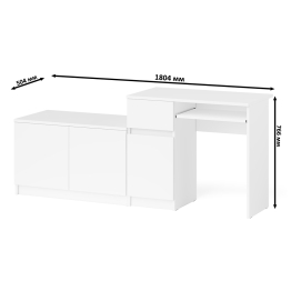 Компьютерный стол ящик и дверка Мори МС-1 левый с широкой тумбой 900