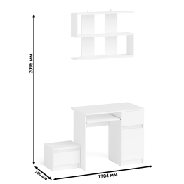 Стол компьютерный МС-1 правый с тумбой 400 и полкой Мори