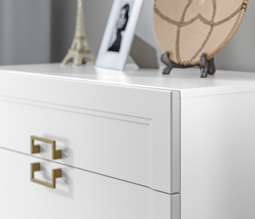 Комоды, Комод Ассоль СБ-3434 Белый/МДФ Белый