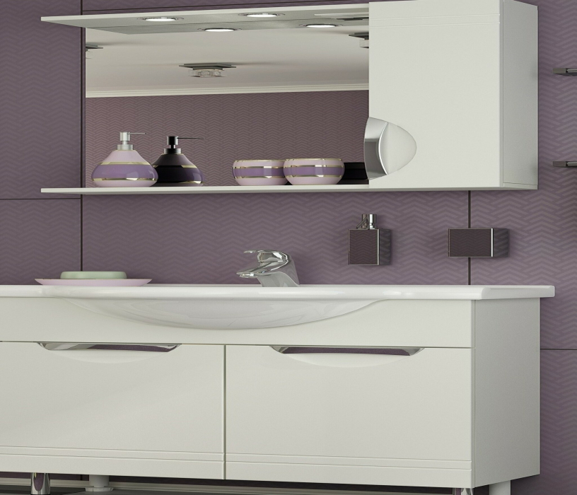 Тумбы с раковиной для ванны, Тумба с раковиной Francesca Avanti Доминго 75 белый (2 дв., ум. Элеганс 75)