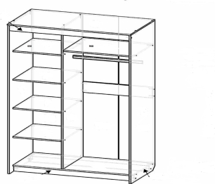 Шкаф-купе шк-19 двух дверный с зеркалом