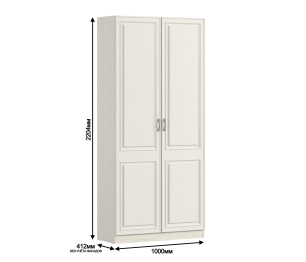 Шкаф 2 дверный Гранд / Ливерпуль СБ-3506 Дуб Приморский Белый/МДФ Классика Светлый