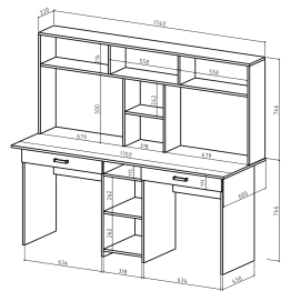 Письменный стол Лайт-10Я с надстройкой