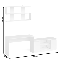 Широкая тумба Мори 1200 с письменным столом 1200.1 и полкой 