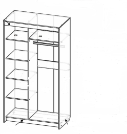 Шкаф-купе шк-18 двух дверный с зеркалом