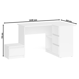 Угловой компьютерный стол Мори МС-16 правый с тумбой ТМП400