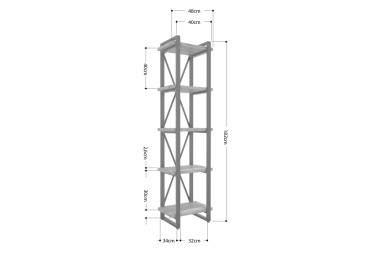 Стеллаж Айсберг Лофт 40х182-2 черный