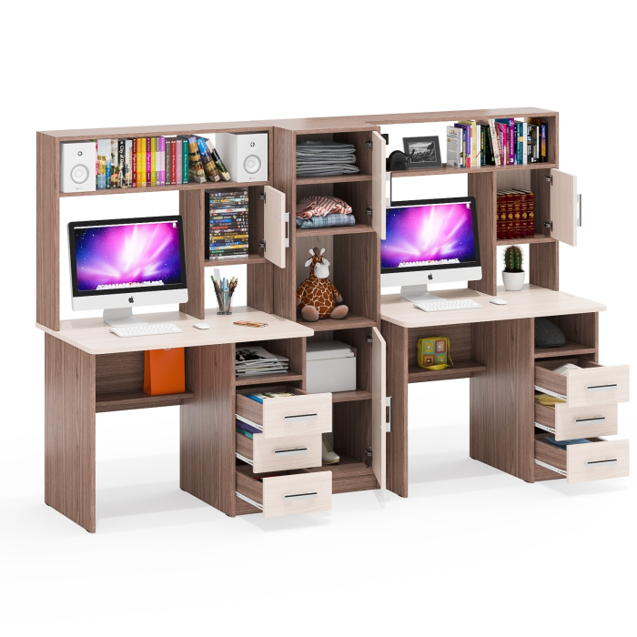 Домашние кабинеты, Стенка из компьютерных столов для двоих человек СК-9