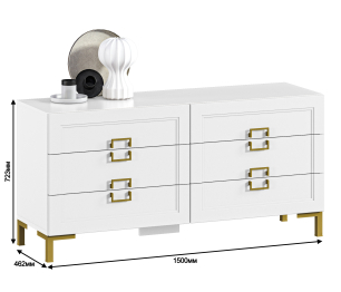 Комод Ассоль СБ-3435 Белый/МДФ Белый