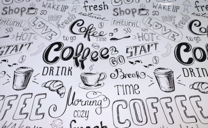 Кухонный фартук Кофе hot 1000x600x1.5 мм глянец