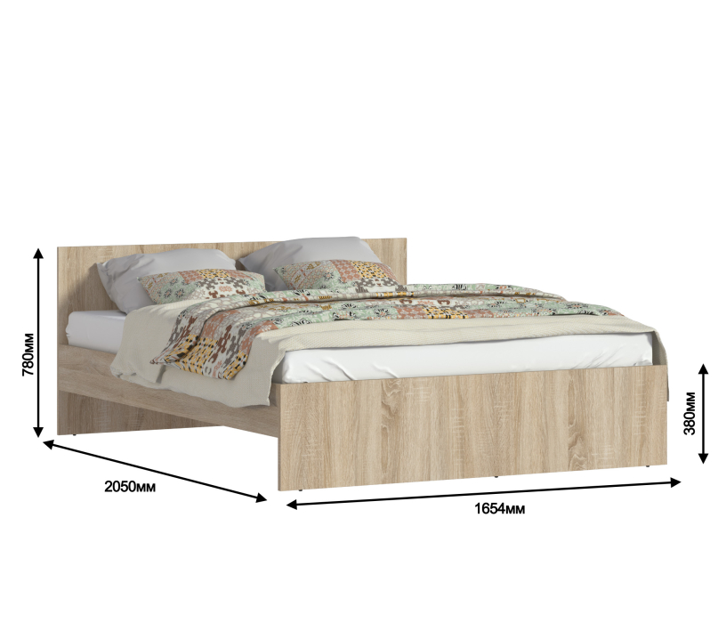 Двуспальные, Кровать Мамбо СБ-2679 1600 с ортопед. основанием и матрасом Боннет