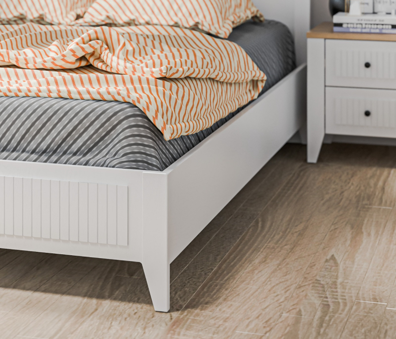 Кровати 160 см, Кровать Монтана СБ-3550 Белый Альпийский,Дуб Гамильтон,МДФ Дуб Белый