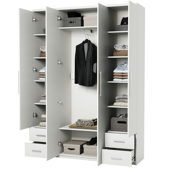 Для одежды, Шкаф четырехдверный Мелодия МКЯ2-43 120х45