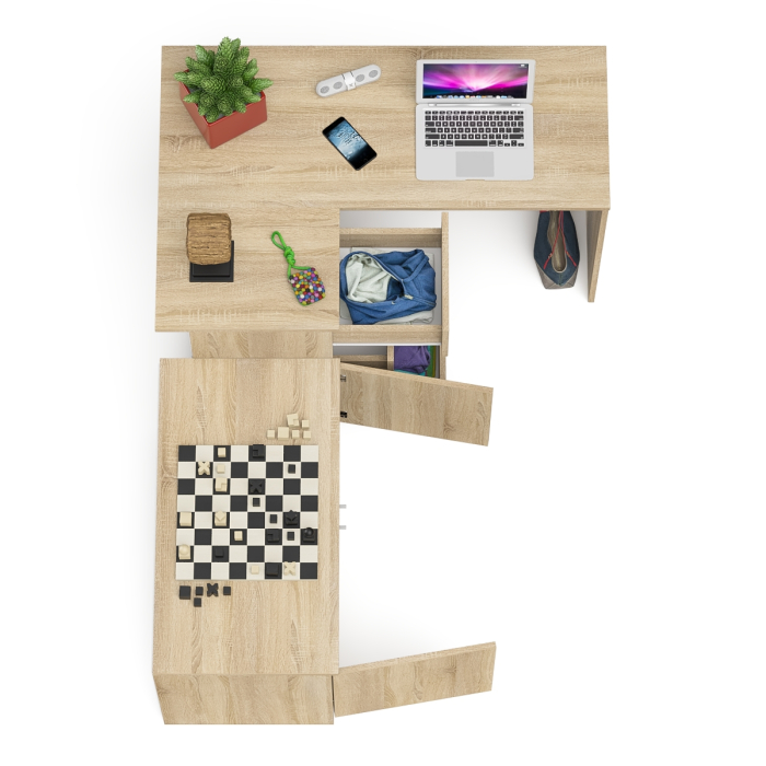 Угловые, Компьютерный угловой стол левое исполнение с широкой тумбой Мори МА-900