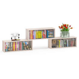 Три книжные полки КН1 со стеклянными сдвижными дверками